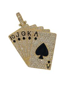 Colgante de Diamantes Auténticos Estilo Hip Hop con Incrustaciones de Moissanita, Joyería de Moda Unisex Dorada para Fiestas - Product Image 4