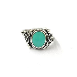 Turquoise <b>Adjustable</b> <b>Ring</b> 3.5 Grams Princess Cut Diamond Rose & Gold Plated Fashionable Trendy Bezel Setting Inlay Perfect Gift - Product Image 1