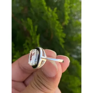 Bague en quartz cristal naturel, argent sterling 925, bague en pierres précieuses faite à la main, fournisseur de bijoux en gros - Product Image 3