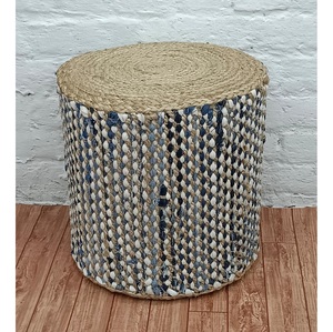 Moderno Europeo Americano hogar al aire libre salón otomanos yute POUF otomano yute trabajo una manija taburete de punto para dormitorio sala de estar - Product Image 4