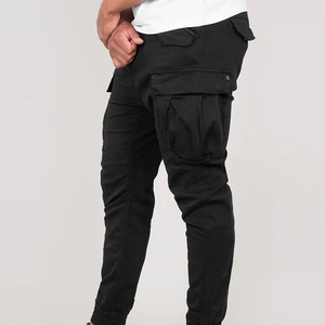 Pantalon cargo noir avec logo personnalisé pour hommes, pantalon cargo pour hommes, vêtements de ville, pantalon cargo de jogging, multi-poches, tenue décontracté, vente en gros - Product Image 5