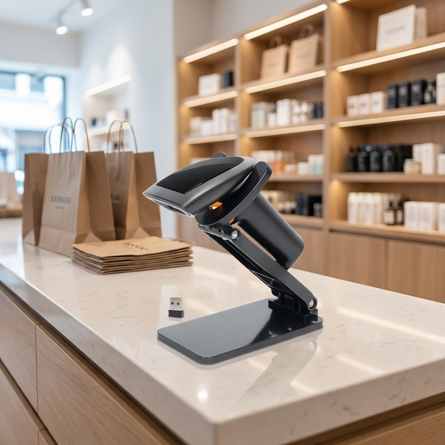 2D QR Bar Code Scanner 2.4Ghz Wireless + for Bluetooth + USB Connection Reads PDF417 Datamatrix EAN13 UPC Postal Code32