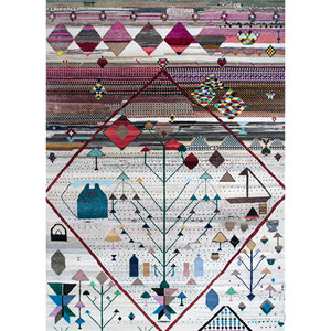 Alfombra de Lana Anudada a Mano con Diseño Geométrico Freedom Manchaha, Gris y Negra, Rectangular, para Sala de Estar, Decoración de Pasillo, Material Viscosa-LE-8251 - Product Image 4