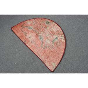 Tapis Vintage en Laine Turque 2.5 x 1.5ft Rouge Vert Patchwork Design Latex Backing-Style Classique Rectangle Couloir Grandes Chambres - Product Image 2