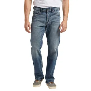 Celana kargo Denim lurus pria merek gaya baru Pakistan celana Jeans pengendara sepeda Pria longgar Jeans biru dengan kantong samping Jeans m 2023