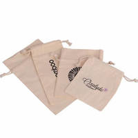Pochette d'emballage pour bijoux en coton imprimé personnalisé, écologique, avec logo, pour bagues, colliers, rouges à lèvres, parfums - Vente en gros