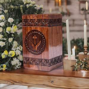 Urne Pour Animaux Cendres Pour humain Belle Gravure de Mains Croix Grande Crémation Grand Enterrement - Product Image 6