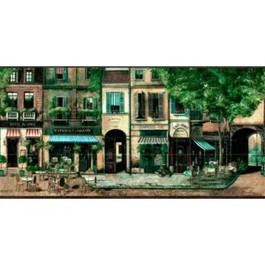 24X12 Art Cafe Paris Mural travertino Baño Backsplash Azulejo #310 Murales de pared Categoría de producto - Product Image 1