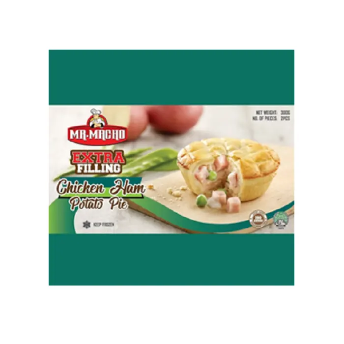 High Quality Cheap Price Tasty 2pcs/box 300g Chicken Ham Potato Baked Goods Box Packaging Singapore Frozen Meat Pies
