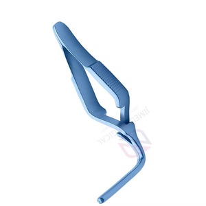 ที่หนีบแบบมืออาชีพ DeBakey Bulldog Clamp ขนาด 6.5 นิ้ว แบบงอ 90 องศา ผลิตจากเหล็กกล้าไร้สนิมเคลือบสีน้ำเงิน ใช้ซ้ำได้ สำหรับงานผ่าตัด - Product Image 3