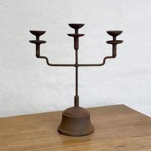 Antique <b>black</b> wrought iron metal <b>candelabra</b> ideal for vintage theme home decor or traditional church wedding ceremony - Product Image 6