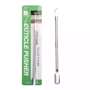 Venta al por mayor de fábrica Nail Art Spoon Pusher Herramienta de manicura Suministros de uñas Empujador de cutículas de acero inoxidable - Product Image 5