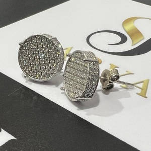 New 2026 Luxury Lab grown Diamond Studs <b>Earrings</b> 10K 14K White Gold Hip Hop Cute <b>Hook</b> Shape for Men's Women's Party - Product Image 4