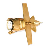 Horloge murale en laiton nautique brillant, modèle d'avion, en plastique, décoration intérieure, jouets pour bébés, cadeau de bureau