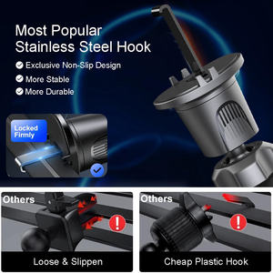 Cargador Inalámbrico para Auto de 15W con Carga Rápida Qi, Soporte para Teléfono Móvil con Brazo Flexible, Manos Libres - Product Image 3