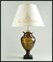 Vente en gros Lampe de table en verre avec style personnalisé pour étude de restaurant d'hôtel fabriquée en Inde pour décoration de table