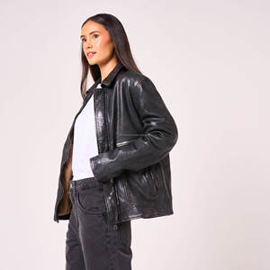 Vente en gros de vestes en cuir pur pour femmes | Design élégant et respirant | Vestes à glissière de haute qualité - Product Image 4