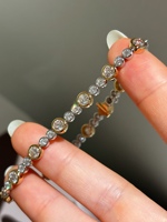 Bracelet tennis en diamant de laboratoire de forme fantaisie, or jaune 14K 18K, tailles mixtes, bijoux fins personnalisés, OEM ODM, vente en gros