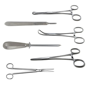 Set de Instrumentos Quirúrgicos para Toracostomía Cerrada, Kit de Inserción de Tubo de Drenaje Torácico de Acero Inoxidable con Trócar, Pinzas y Tijeras - Product Image 1
