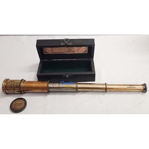 Telescopio Antiguo de Latón con Caja de Madera, Estilo Vintage Dollond Londres 1920, Telescopio Náutico, Objetivo Náutico Marítimo, Regalo Coleccionable - Product Image 5