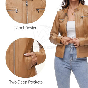 Chaqueta de Cuero para Mujer, Transpirable, Nuevo Diseño Personalizado con Logotipo - Product Image 6