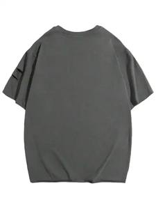 Camiseta de lavado suave de gran tamaño desgastada vintage de alta calidad OEM para hombre, camiseta en blanco que busca un diseño personalizable - Product Image 2