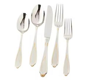 ชุดช้อนส้อมโลหะทุบโบราณเครื่องใช้บนโต๊ะอาหารสแตนเลสสไตล์วินเทจเครื่องใช้บนโต๊ะอาหารที่หรูหราสำหรับตกแต่งบ้านและงานอีเวนต์ - Product Image 2