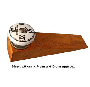 Butée de porte en bois faite à la main avec motif de montre boutons en céramique cadeau pour cuisine chambre entrepôt extérieur utilisation pour commode tiroir - Product Image 2