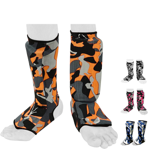 MMA Elastic Cloth Shin Guard Instep Padded Guards for Taekwondo Martial Arts & Boxing Protective Foot Gear Sparring Protector - Product Image 5
