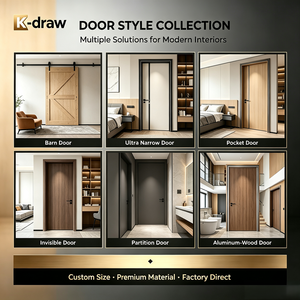 Puerta Interior <span class=keywords><strong>de</strong></span> Madera con Vidrio Acanalado K-draw Oak, Puerta Moderna <span class=keywords><strong>de</strong></span> Madera con Vidrio Estriado, Personalizada para Casas <span class=keywords><strong>de</strong></span> Lujo - Product Image 5