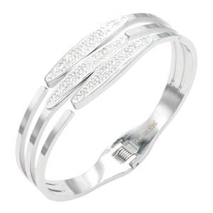กำไลข้อมือสแตนเลสสตีลชุบทองกำไลข้อมือคริสตัลคริสตัลและสร้อยข้อมือ - Product Image 1