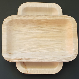 Areca Assiettes rectangulaires profondes en feuille de palmier Assiettes compostables écologiques pour la maison et la restauration - Product Image 1