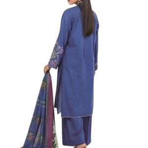 Traje de Tres Piezas Chikankari Shalwar Kameez para Mujer, Traje Bordado de Diseñador, Conjunto de Vestido Étnico de Verano con Dupatta de Velo y Pantalones - Product Image 2