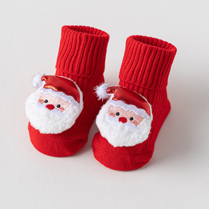 <span class=keywords><strong>Chaussettes</strong></span> antidérapantes en coton doux et écologiques pour bébés, <span class=keywords><strong>avec</strong></span> revers ample, thème Noël, semelle antidérapante pour la marche <span class=keywords><strong>des</strong></span> tout-petits - Product Image 3