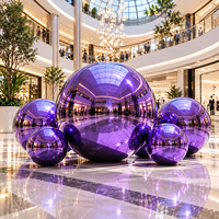 Boule de miroir gonflable violette réutilisable grande bulle ballon décoration gonflable boule de miroir de sphère en métal