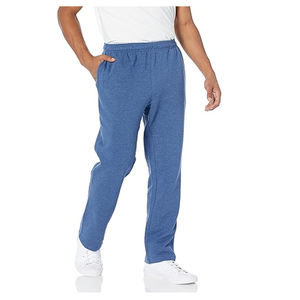 Pantalons de survêtement évasés pour hommes avec taille haute, 100% coton, logo personnalisable, anti-froissement, décoration à fermeture éclair, tissu en molleton coloré - Product Image 2