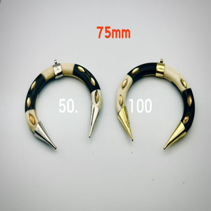 Hermosa pulsera bohemia de moda natural para hombres y mujeres Cuerno y latón con incrustaciones de esmalte para regalos de fiesta de boda de cumpleaños - Product Image 2