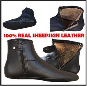 Wholesale Unique 2023 Latest Design High Fashion Premium Quality Comfortable <b>Soft</b> Sheepskin Leather <b>Socks</b> - Product Image 3