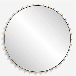 Miroir mural créatif de forme ronde avec cadre en fer pour hôtel appartement maison salon chambre couloir décoration murale miroir d'habillage - Product Image 1