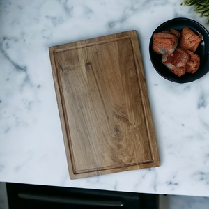Planche à découper rectangulaire en bois d'acacia massif, présentoir de charcuterie écologique et sans danger pour les aliments, ensemble de vaisselle à base de jus de fruits - Product Image 3