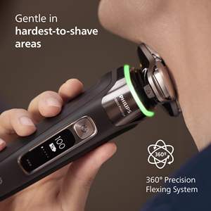 Afeitadora Eléctrica Negra para Uso en Seco/Húmedo con Sistema LiftCut, Cuchillas Dobles, Resistente al Agua IPX7, Lavable, con Cuchillas Giratorias Dobles y Base de Limpieza - Product Image 5