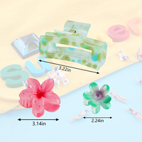 CANYUA Pince à Cheveux Hawaïenne à Fleurs et Pois en Plastique, Ensemble d'Accessoires de Cheveux pour Femme, Idéal pour les Vacances
