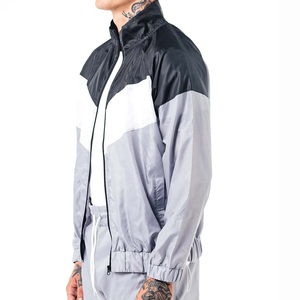 Ensembles en nylon surdimensionnés personnalisés avec logo en gros, pantalon zippé coupe-vent, survêtement en nylon, veste coupe-vent, survêtement pour hommes - Product Image 5