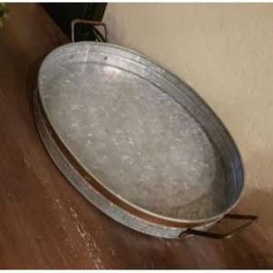 Plateau de service en métal galvanisé de conception faite à la main pure pièce unique avec forme carrée et taille à prix très abordable - Product Image 3