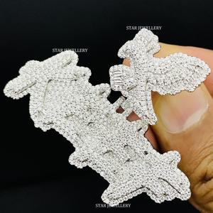 จี้ตัวอักษรชุบโรเดียมสไตล์ฮิปฮอปแบบยูนิเซ็กซ์ ประดับเพชรโมอิสซาไนต์ VVS เกรดพรีเมียม เงินแท้ 925 - Product Image 2