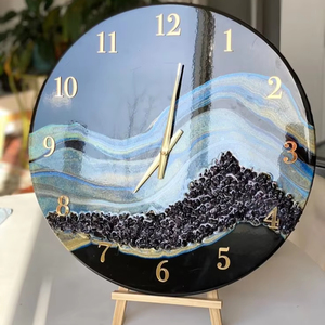 นาฬิกาติดผนังเรซินอีพ็อกซี่เรซินใช้ในห้องนั่งเล่นเฟอร์นิเจอร์บ้านนาฬิกาติดผนังปรับแต่งเองได้ดีที่สุด - Product Image 1