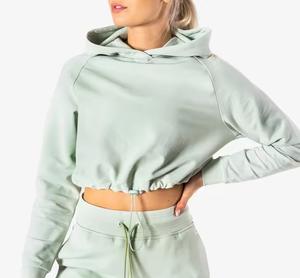 Nueva promoción de alto precio personalizado sostenible de gran tamaño Top Fleece Crop Hoodie Oversized Top Fleece Hoodie - Product Image 2