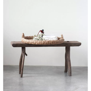 Plateau rond en jonc de mer tressé avec poignées - Organisateur de vanité naturel |   Nettoyage ponctuel uniquement |   Tienphong Vente en Gros 2025 - Product Image 4