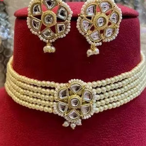 Indien Antique perlé perle mariée tour de cou fantaisie concepteur de haute qualité AD CZ Multi couleur bijoux femmes accessoires collier - Product Image 1