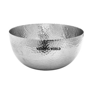 Cuenco de chocolate martillado plateado Tazón dulce de mesa de forma redonda Tazón de chocolate al por mayor de diseñador de artículos de restaurante de buena calidad - Product Image 5